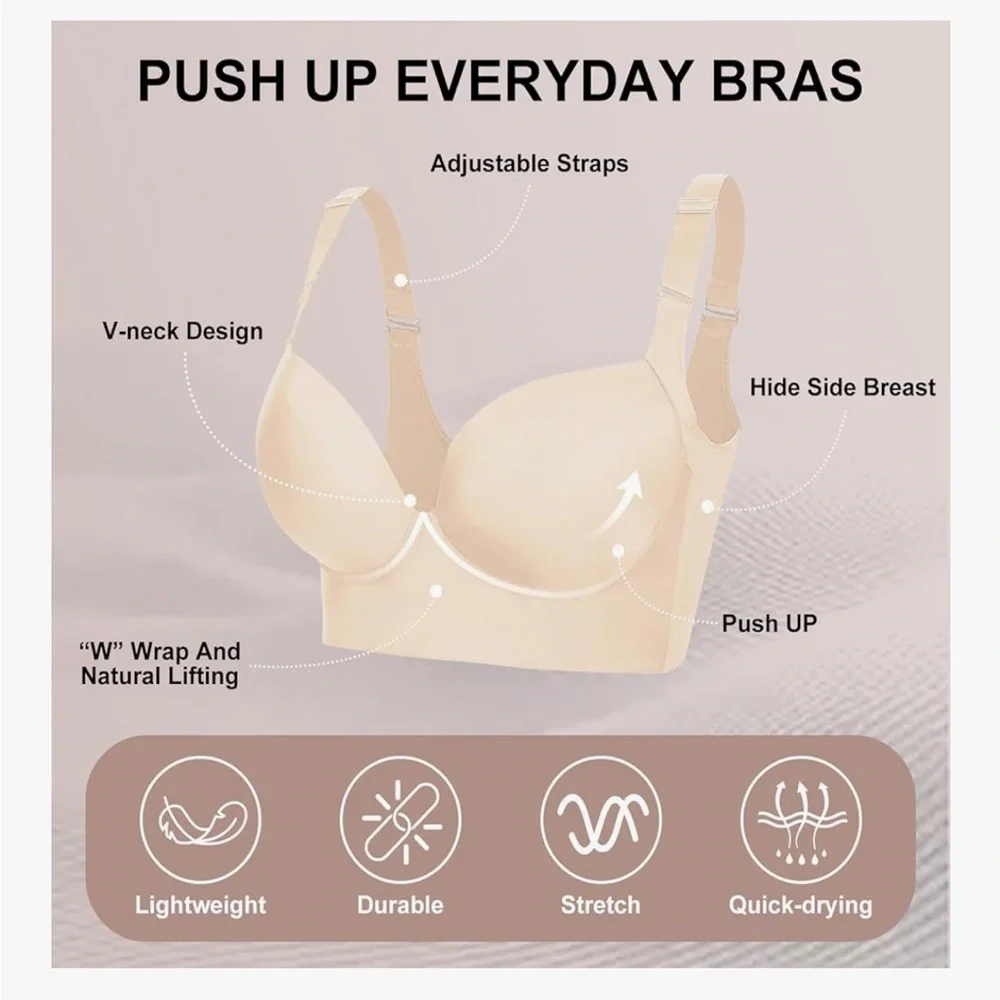 Elegant Cream Women's Bra - Picture 6 of 8